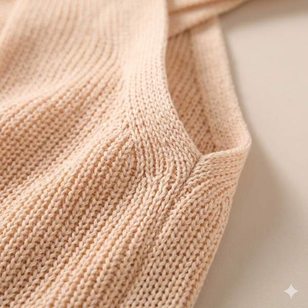 Elegant Cross-Neck Knit Halter Top - Peachy Beige, Vacation Style Off-the-Shoulder Top