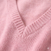 Premium Soft Knit V-Neck Sweater Vest - Candy Pink