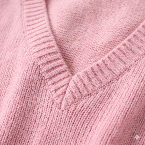 Premium Soft Knit V-Neck Sweater Vest - Candy Pink