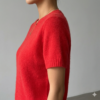 Gemini_Generated_Image_xtjb95xtjb95xtjb (2) Vibrant Red Fuzzy Short-Sleeved Sweater - Cozy Angora Knit Style, Chic Summer Wool Top