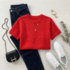 Gemini_Generated_Image_xtjb95xtjb95xtjb (4) Vibrant Red Fuzzy Short-Sleeved Sweater - Cozy Angora Knit Style, Chic Summer Wool Top