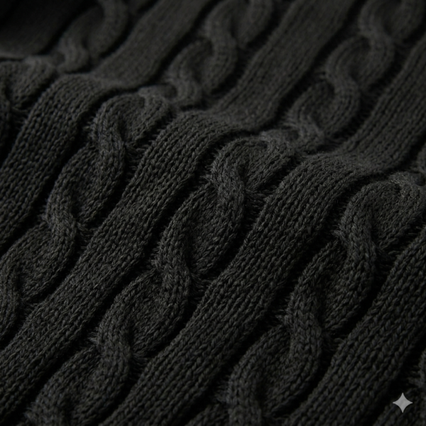 Premium Women’s Black Short Sleeve Cable Knit Sweater Top – Intricate Boho Cable & Rib Detail Blouse, Urban Café Chic & Rooftop Garden Party Wear