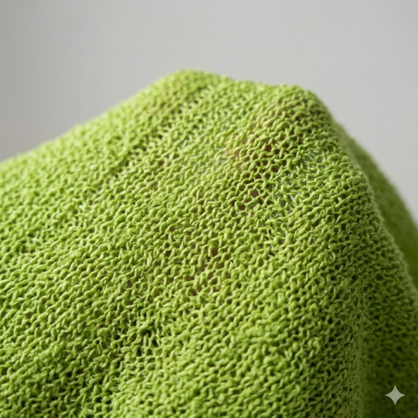 Lime Green Asymmetrical Textured Knit Poncho - Loose Fit, Semi-Sheer