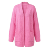 Elegant Vibrant Pink Chunky-Knit Cardigan - Cozy Oversized Top, summery Lounge Top