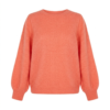 Coral Dreams: Cozy Coral Orange Mohair Lantern Sleeve Sweater